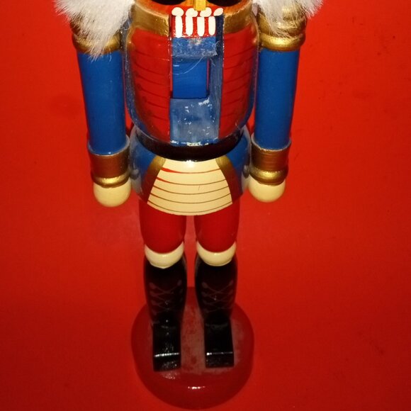 LOT OF 2 COLORFUL VINTAGE WOODEN CHRISTMAS KINGS NUTCRACKERS - Picture 10 of 13